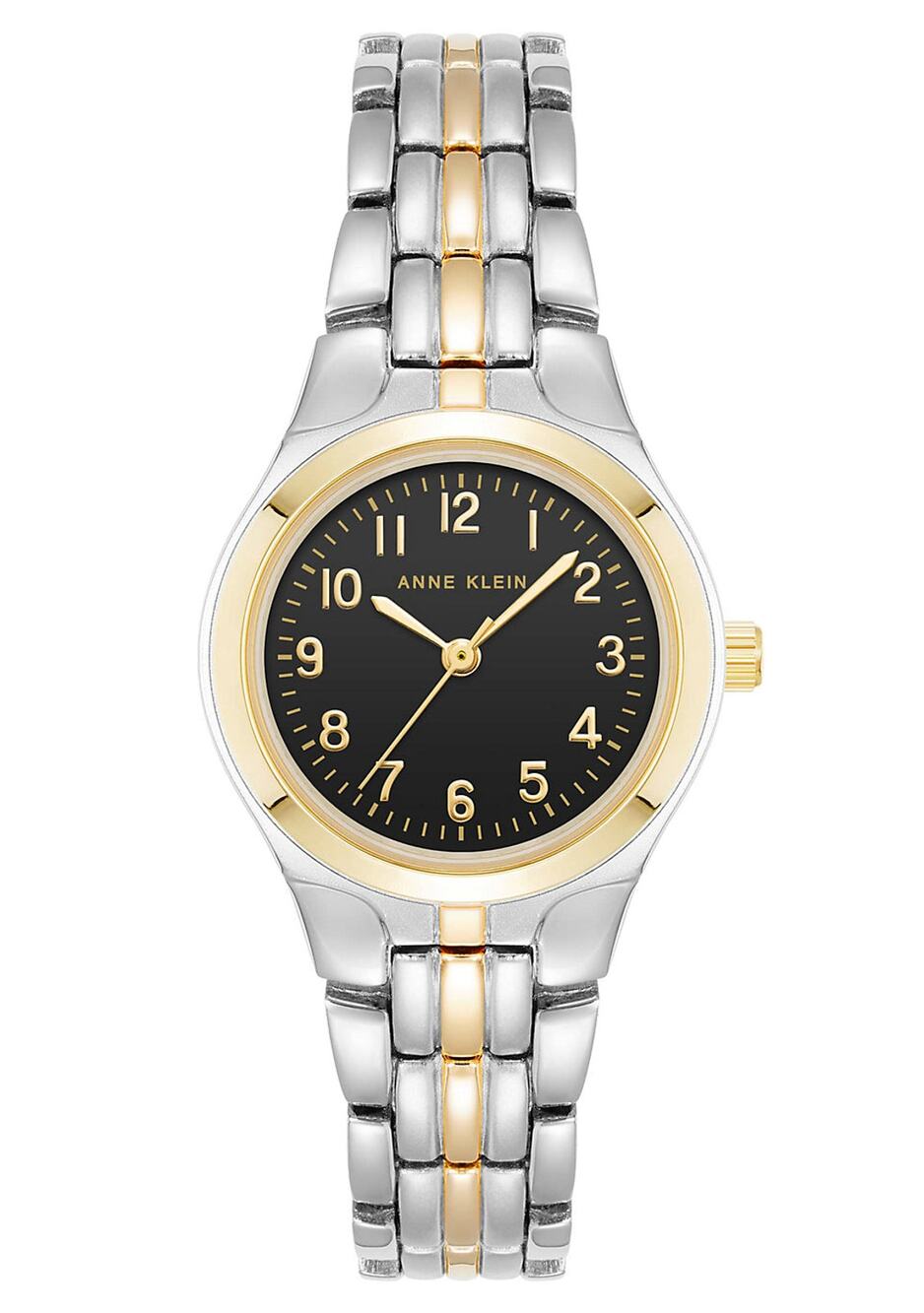 Anne Klein Women Watch Two-Tone Silver Gold Round Black Arabic Numeral Silver